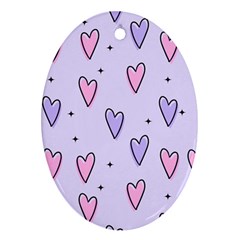 Heart-purple-pink-love Oval Ornament (two Sides) by nate14shop