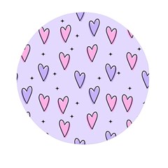 Heart-purple-pink-love Mini Round Pill Box by nate14shop