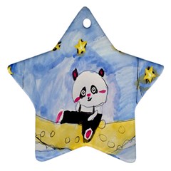 Panda Star Ornament (two Sides) by nate14shop