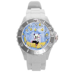 Panda Round Plastic Sport Watch (l) by nate14shop