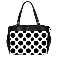 Seamless-polkadot-white-black Oversize Office Handbag (2 Sides) by nate14shop