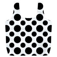 Seamless-polkadot-white-black Full Print Recycle Bag (xxl)