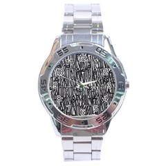 Background-design Stainless Steel Analogue Watch by nate14shop