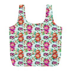 Floral Full Print Recycle Bag (l) by nate14shop