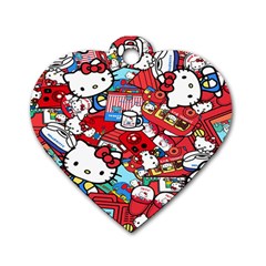 Hello-kitty-003 Dog Tag Heart (Two Sides)