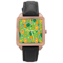 Fruits Rose Gold Leather Watch  by nate14shop