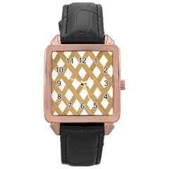 Wooden Rose Gold Leather Watch  by nate14shop