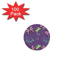 Background-butterfly Purple 1  Mini Buttons (100 Pack)  by nate14shop