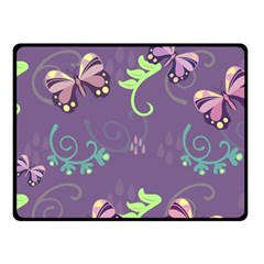 Background-butterfly Purple Fleece Blanket (small) by nate14shop