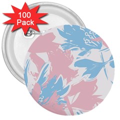 Flowers 3  Buttons (100 Pack) 