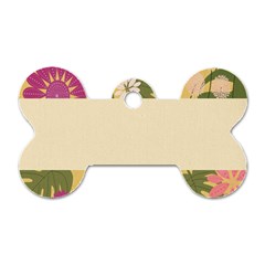 Flowers-mocca Dog Tag Bone (two Sides)