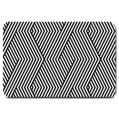 Vector-geometric-lines-pattern-simple-monochrome-texture-with-diagonal-stripes-lines-chevron-zigzag- Large Doormat  by nate14shop