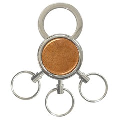 Leather Brown  3-ring Key Chain by artworkshop