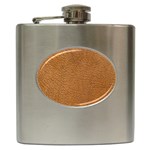 Leather Brown  Hip Flask (6 oz) Front