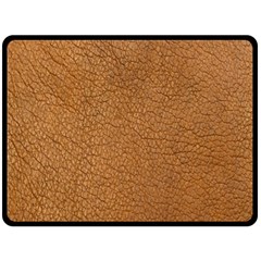 Leather Brown  Double Sided Fleece Blanket (large) 