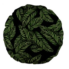  Leaves  Large 18  Premium Flano Round Cushions by artworkshop