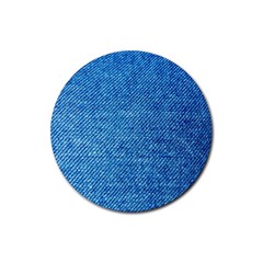 Jeans Blue  Rubber Round Coaster (4 Pack) by artworkshop