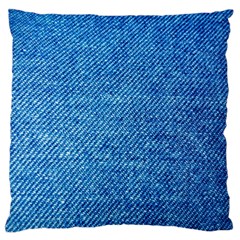 Jeans Blue  Large Flano Cushion Case (two Sides) by artworkshop