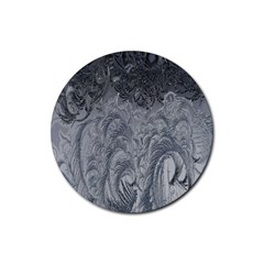 Ice Frost Crystals Rubber Coaster (Round)