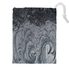 Ice Frost Crystals Drawstring Pouch (4xl) by artworkshop