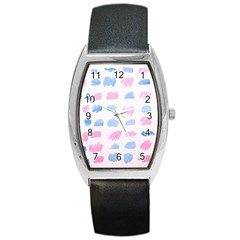 Background Collor Barrel Style Metal Watch