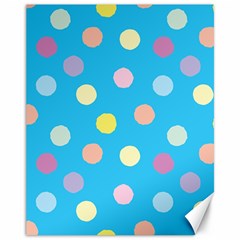 Blue Polkadot Canvas 11  X 14  by nate14shop