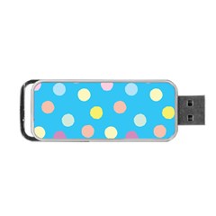 Blue Polkadot Portable Usb Flash (two Sides) by nate14shop