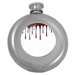 Illustration-chocolate-dropping-chocolate-background-vector Round Hip Flask (5 Oz)