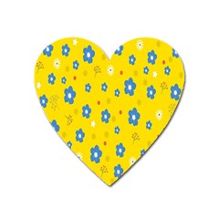 Floral Yellow Heart Magnet by nate14shop