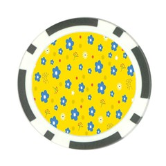 Floral Yellow Poker Chip Card Guard (10 Pack)