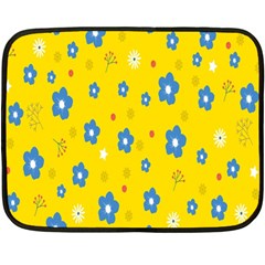 Floral Yellow Double Sided Fleece Blanket (mini) 