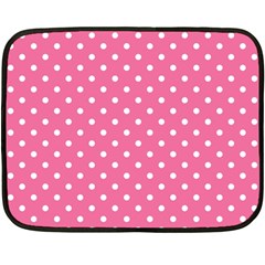 Polkadots-pink-white Double Sided Fleece Blanket (mini) 