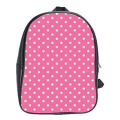 Polkadots-pink-white School Bag (large) by nate14shop