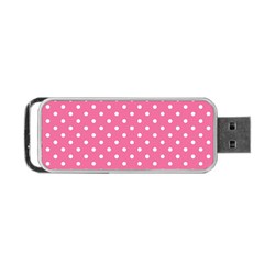 Polkadots-pink-white Portable Usb Flash (two Sides) by nate14shop