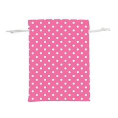 Polkadots-pink-white Lightweight Drawstring Pouch (s) by nate14shop
