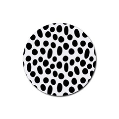 Random-circles-seamless-pattern Rubber Round Coaster (4 Pack)