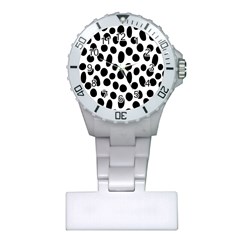 Random-circles-seamless-pattern Plastic Nurses Watch by nate14shop