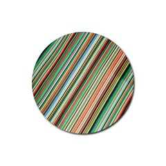 Stripe-colorful-cloth Rubber Round Coaster (4 Pack)