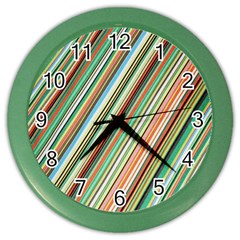 Stripe-colorful-cloth Color Wall Clock by nate14shop