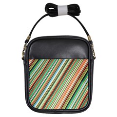 Stripe-colorful-cloth Girls Sling Bag