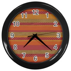 Background-lines Wall Clock (Black)