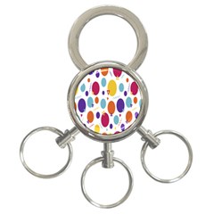 Background-polkadot 01 3-Ring Key Chain