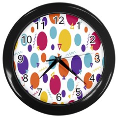 Background-polkadot 01 Wall Clock (black) by nate14shop