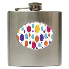 Background-polkadot 01 Hip Flask (6 oz)