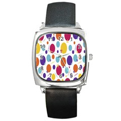 Background-polkadot 01 Square Metal Watch