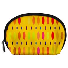 Banner-polkadot-yellow Accessory Pouch (large) by nate14shop