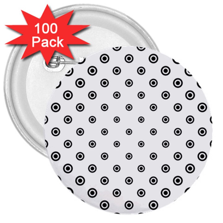 Circle 3  Buttons (100 pack) 
