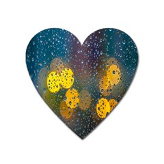  Raindrops Window Glass Heart Magnet by artworkshop