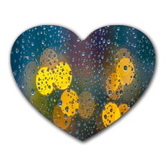  Raindrops Window Glass Heart Mousepads by artworkshop