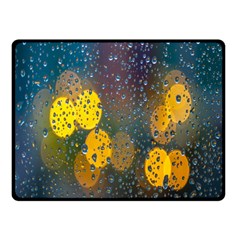  Raindrops Window Glass Double Sided Fleece Blanket (small)  by artworkshop